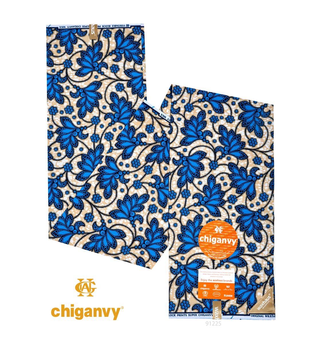 6 Yards African wax Block Prints Super, Chiganvy