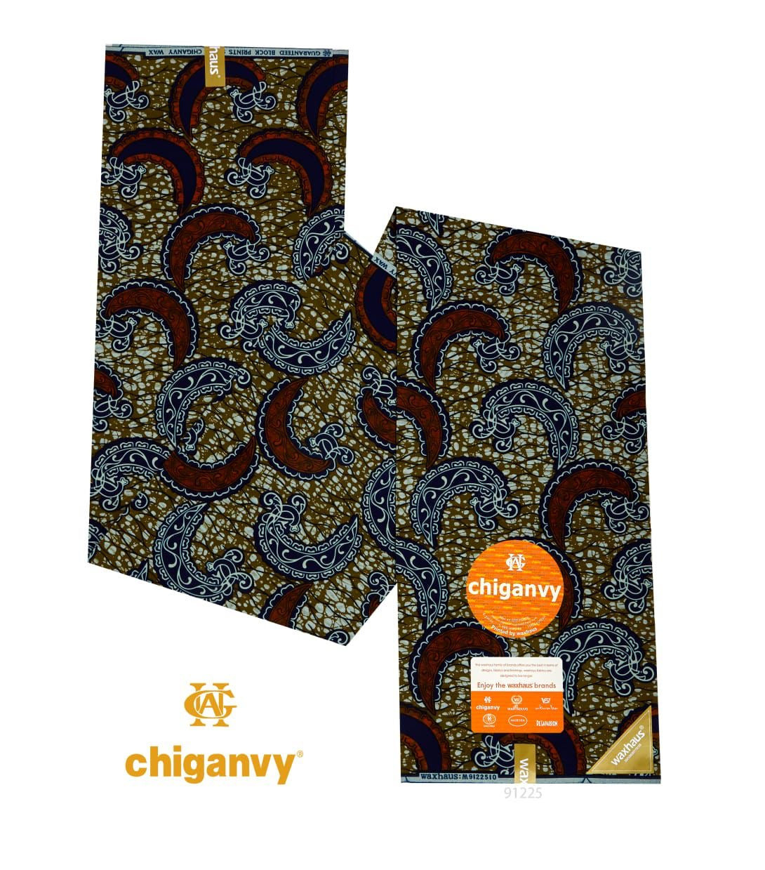 6 Yards African wax Block Prints Super, Chiganvy