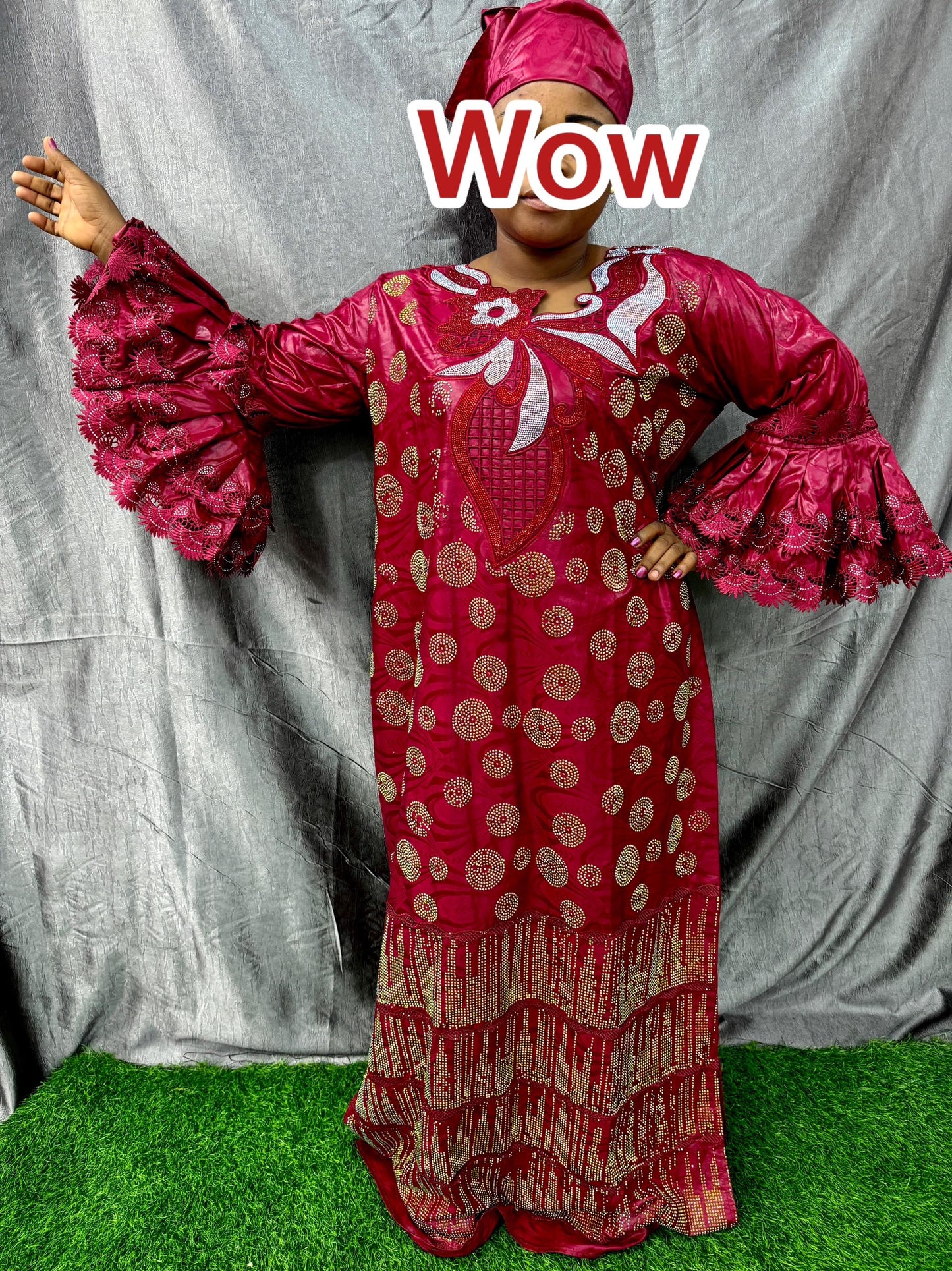 African Boubou Kaftan Dress, plus size floor length