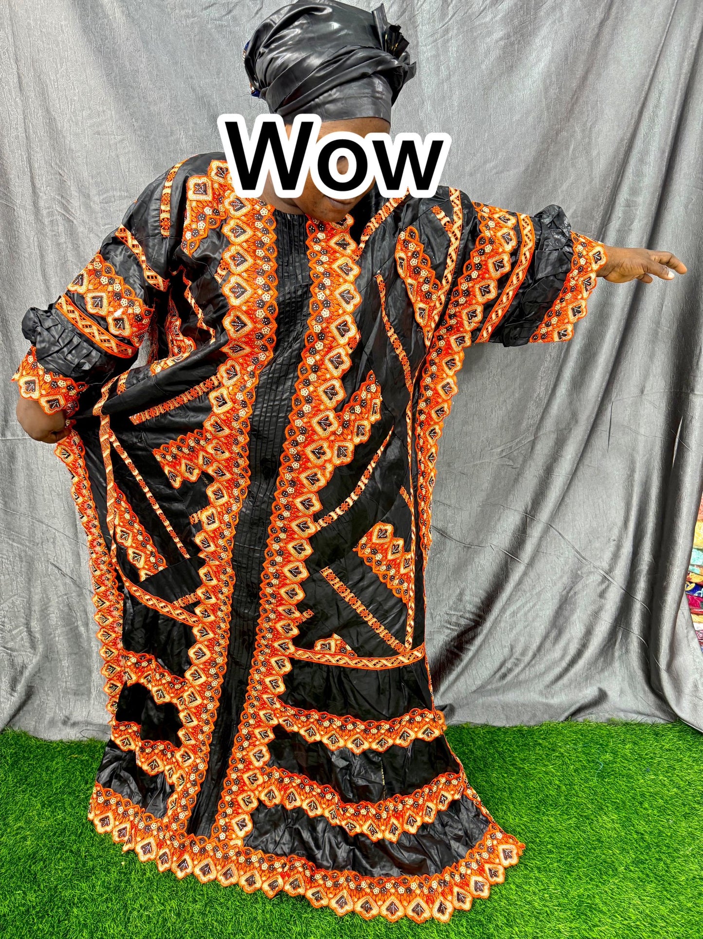 African Boubou Kaftan Dress, plus size floor length