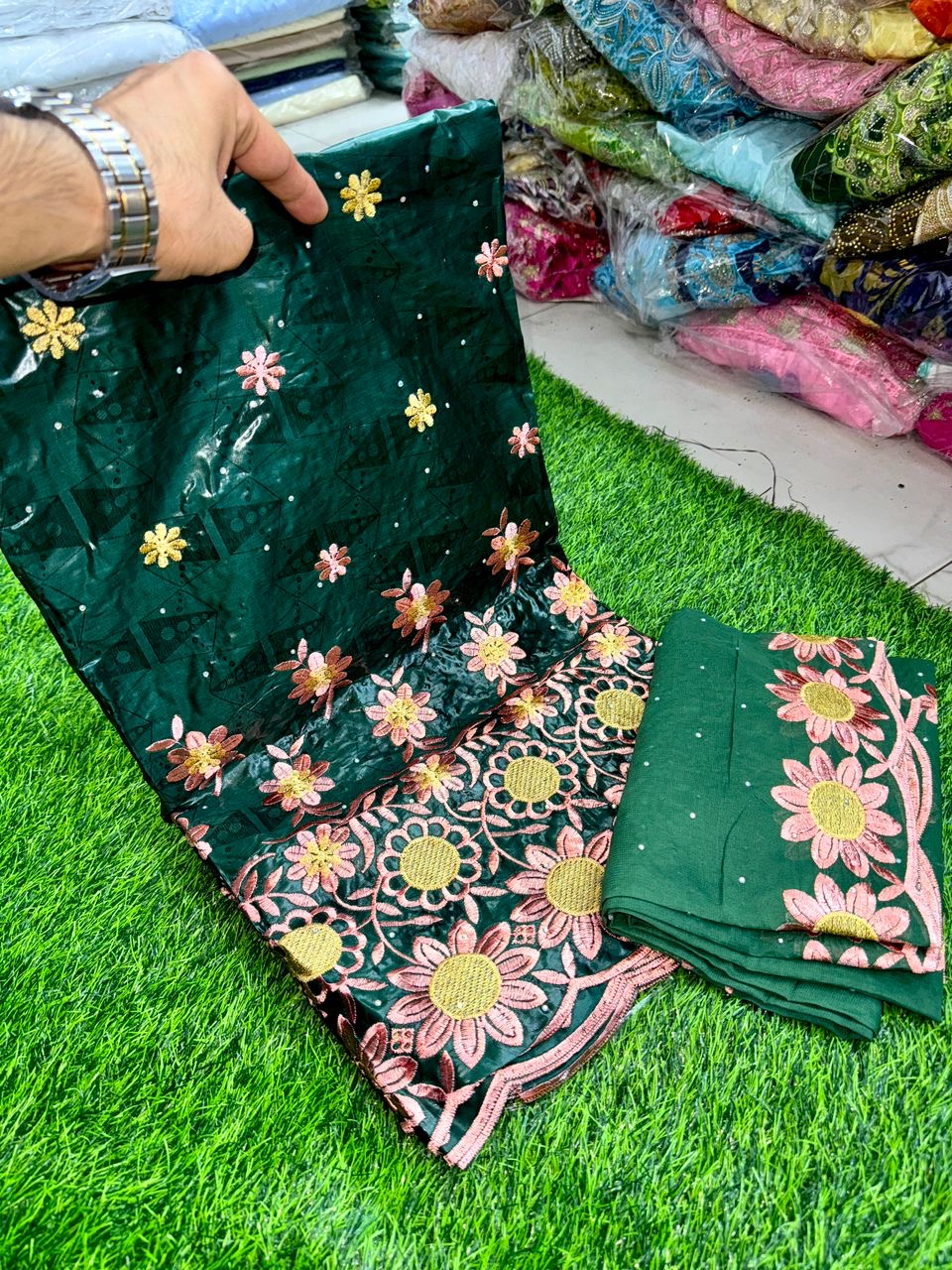 Embroidered High Quality Bazin Riche Fabrics