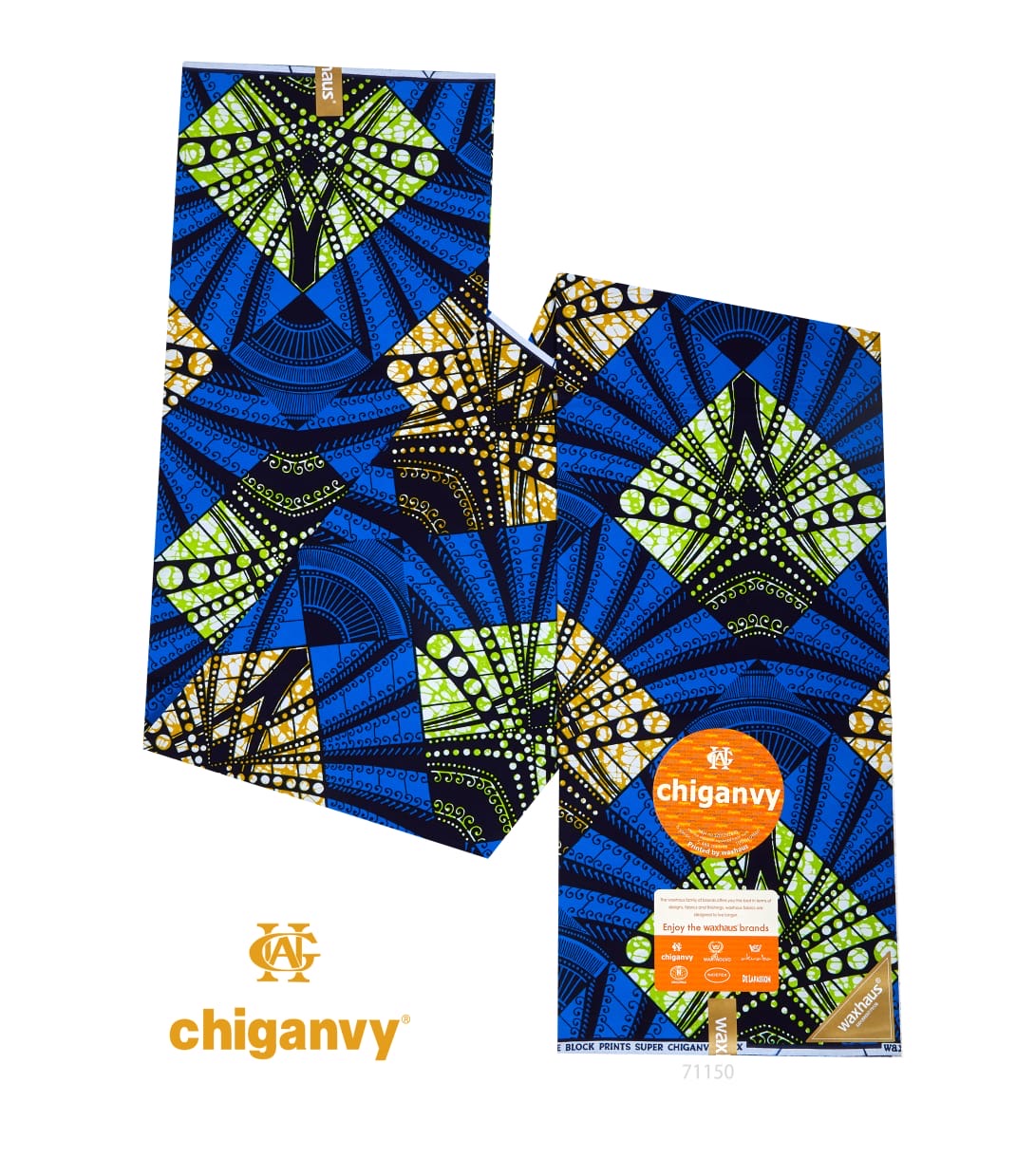 African wax Block Prints Super, 6 Yards