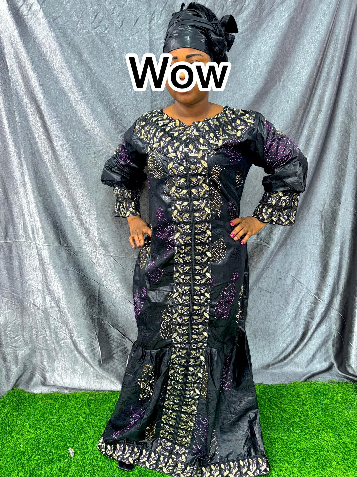 African Boubou Kaftan Dress, plus size floor length