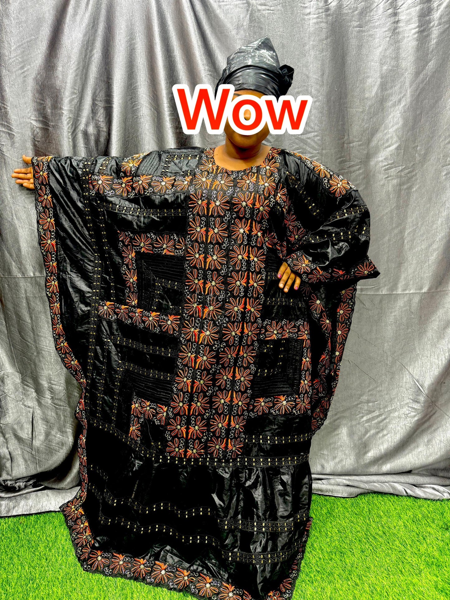 African Boubou Kaftan Dress, plus size floor length